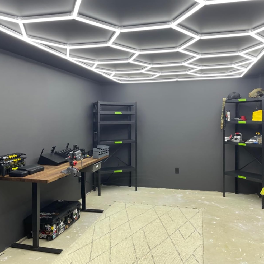 14 Hexagon LED-valo + kehikko, 6500K, Ei himmennettävä