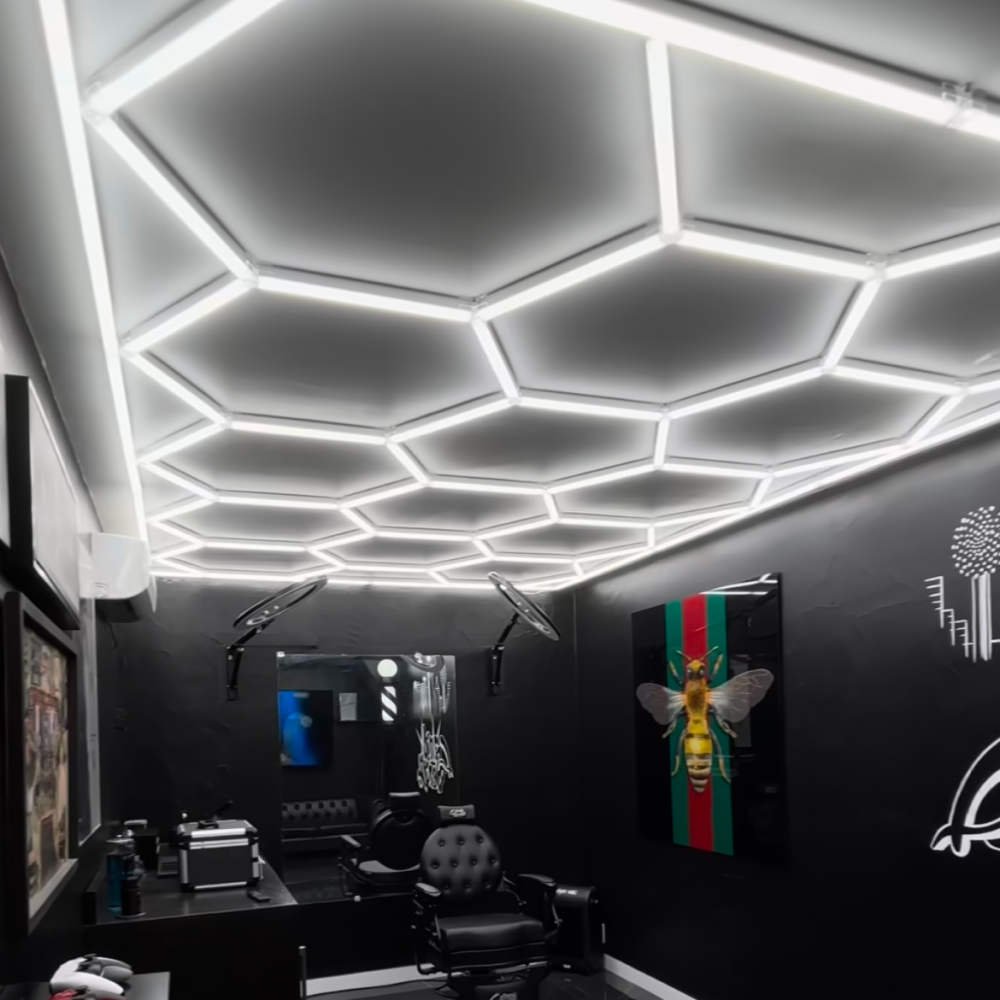 14 Hexagon LED-valo + kehikko, 6500K, Ei himmennettävä