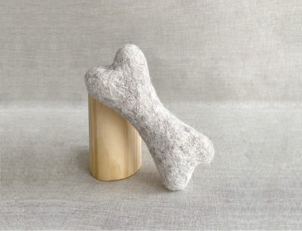 Felt Bone for Dogs – 100% Natural Wool | Durable Dog Toy 1 pc