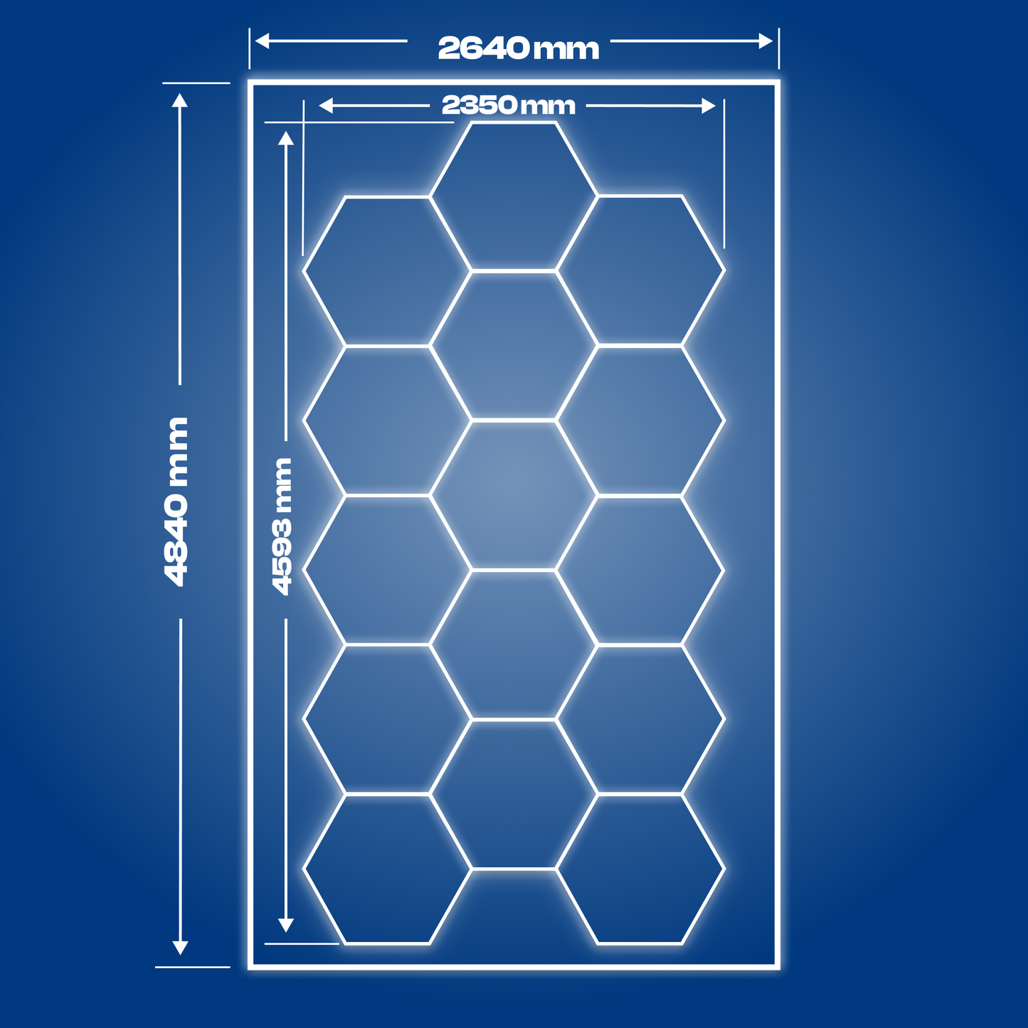 15 Hexagon LED light + frame