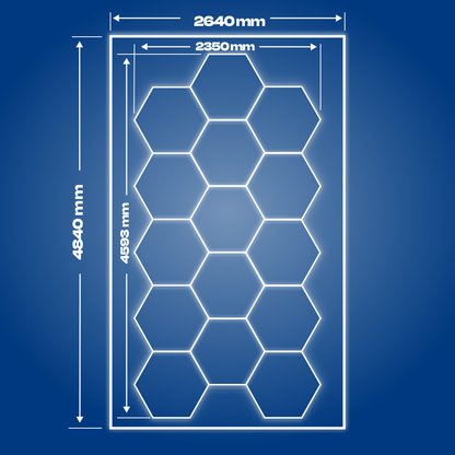 15 Hexagon LED light + frame