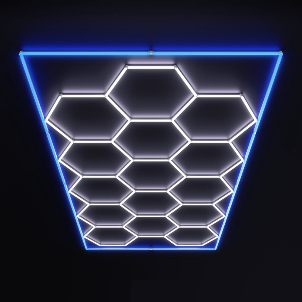 15 Hexagon LED light + Blue frame