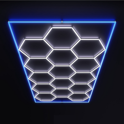 15 Hexagon LED light + Blue frame