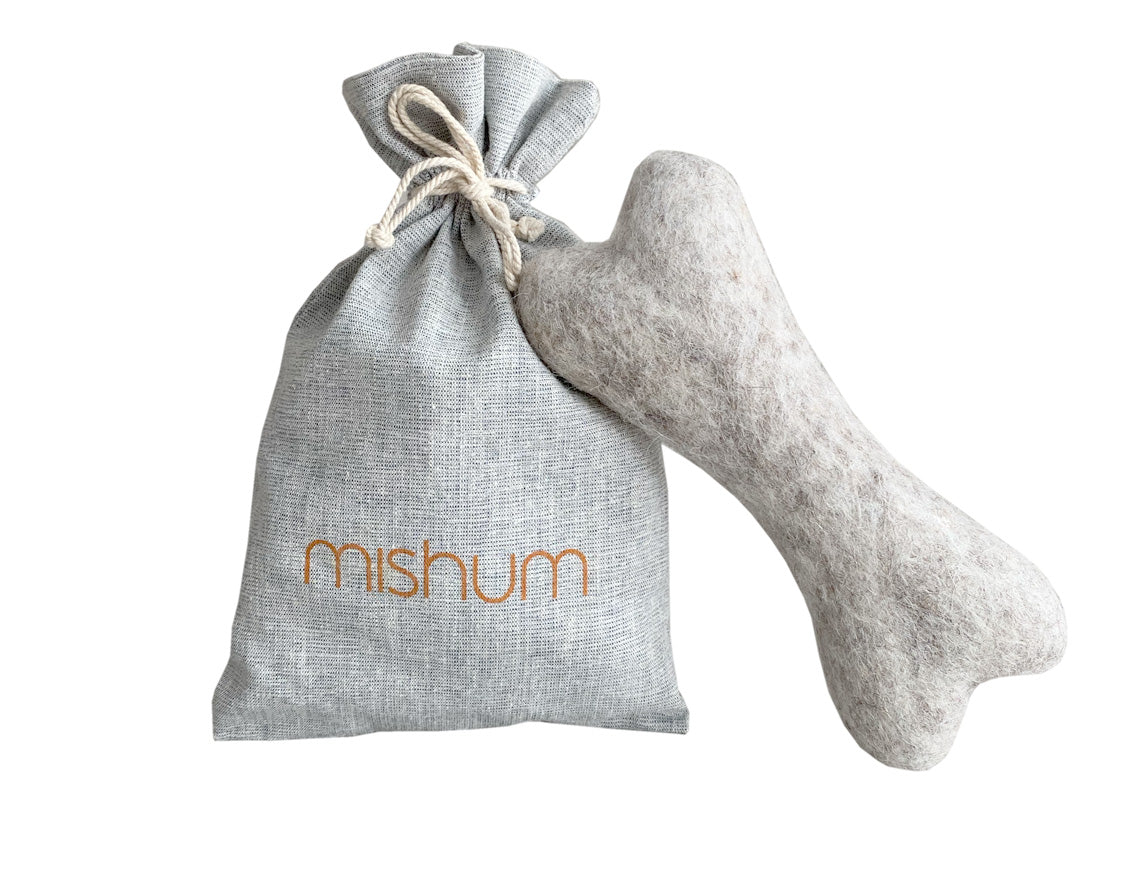 Felt Bone for Dogs – 100% Natural Wool | Durable Dog Toy 1 pc